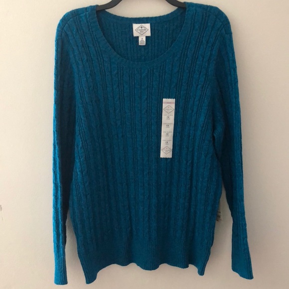 St. John's Bay Cable Crew Neck Sweater - Plus - Picture 2 of 4